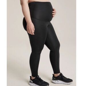 Heather rib maternity midi leggings